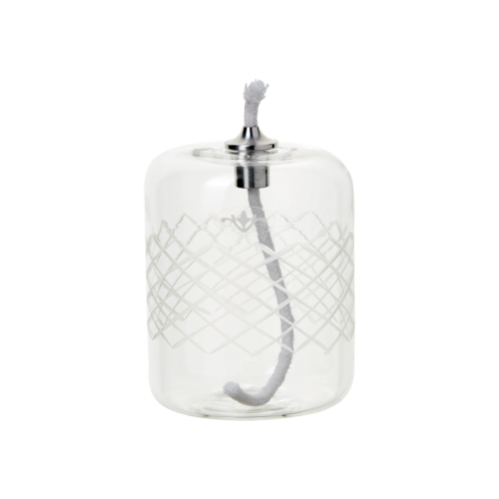 Oljelampa - Glas - Cylinder - Mönstrad - 7 x 10 cm - www.frokenfraken.se