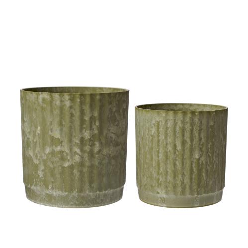 Kruka - Stripe - Grön - 2 Storlekar - Ø15, 18 cm - www.frokenfraken.se