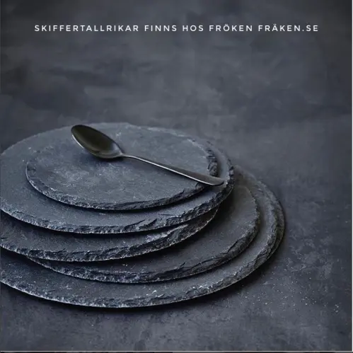 Skiffertallrik - Rund - Ø40 cm - www.frokenfraken.se