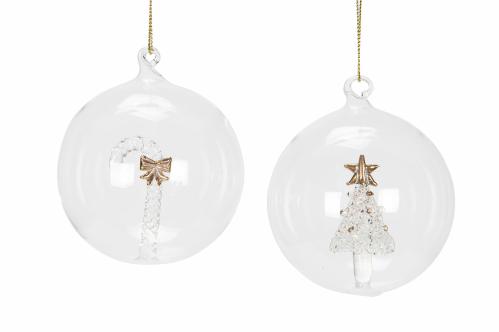 Julkula - Glas - Julmotiv - Ø8 cm - www.frokenfraken.se