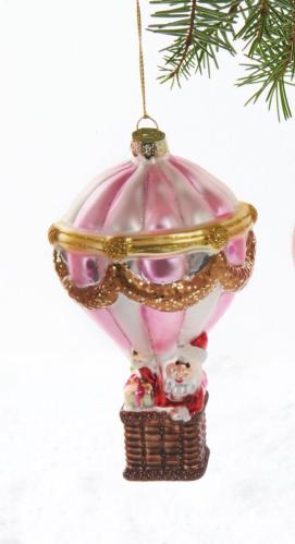 Julkula - Luftballong - Rosa - Tomte - 13 cm - www.frokenfraken.se