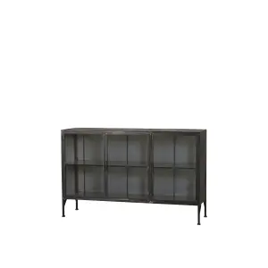 Skåp med glasdörrar - Antik - Järn - 151 x 94 cm - www.frokenfraken.se