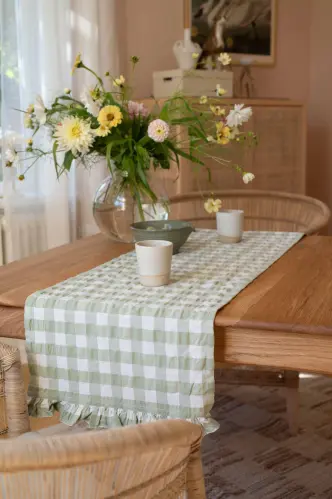 Löpare - LISA - GRÖN - 40 X 140 CM - www.frokenfraken.se
