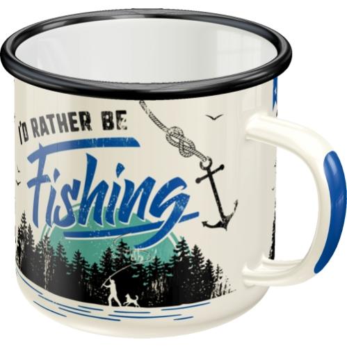 Mugg - Emalj - I'd Rather Be Fishing - www.frokenfraken.se