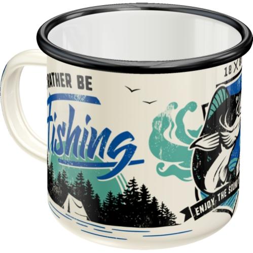 Mugg - Emalj - I'd Rather Be Fishing - www.frokenfraken.se
