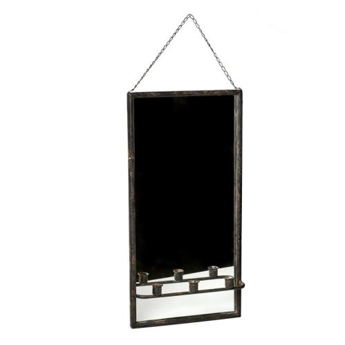 Spegel med ljushållare - Metall - 30 x 9 x 60 cm - www.frokenfraken.se