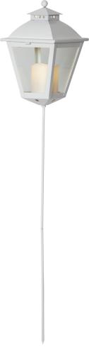 Gravljus - Lykta på pinne - Vit - Timer - 15,5 x 85 cm - www.frokenfraken.se