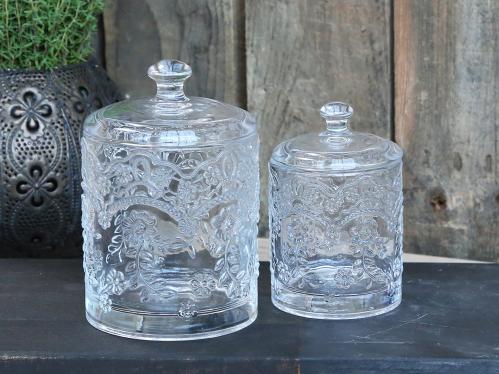 Glasburk med lock - 14 x Ø9 cm - www.frokenfraken.se