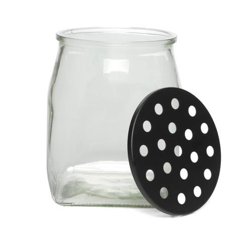 Glasvas - Med hålat lock - 22,5 x 23 cm - www.frokenfraken.se