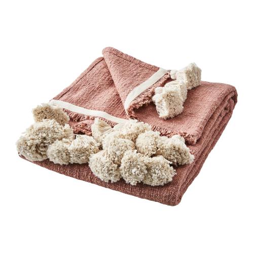Filt - Korall/beige - 180 x 130 cm - www.frokenfraken.se