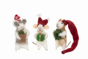 Ulldjur - Möss - Jul - 10 cm - 1 st - www.frokenfraken.se