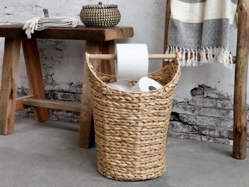 Toapappershållare - Korg med pinne för toapapper - Natur - 40 x Ø30 cm - www.frokenfraken.se
