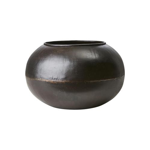 Kruka Rund Metall - Svart - Ø22/36 x 23 cm - www.frokenfraken.se