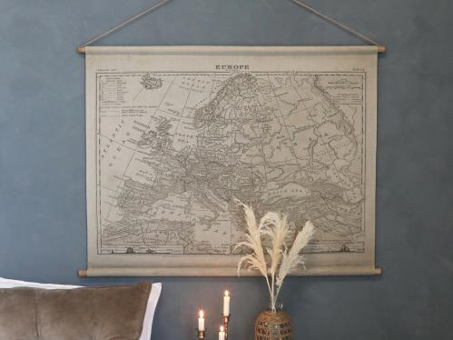 Tavla - Karta Europa - Beige - 90 x 120 cm - www.frokenfraken.se