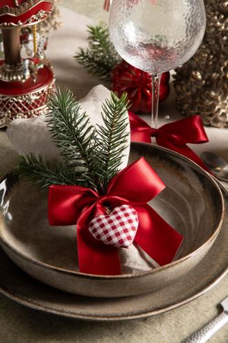 Hänge - Rosett - Satin - Röd - 1st - 10 x 12 cm - www.frokenfraken.se