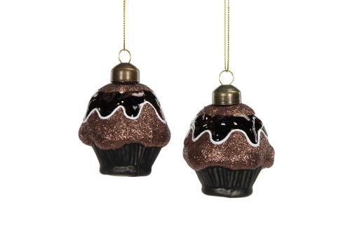 Julkula - Cupcake - Hänge - Glas - 6 x 7 cm - 1st - www.frokenfraken.se