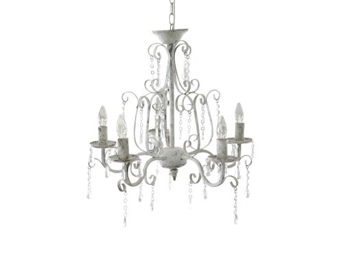 Kristallkrona - 5-armad - Antik Vit - H49 x Ø61 cm - www.frokenfraken.se