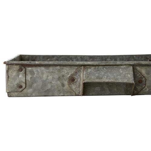 Fat/Bricka i metall - Vintage - Grå - 53 x 35 x 5 cm - www.frokenfraken.se
