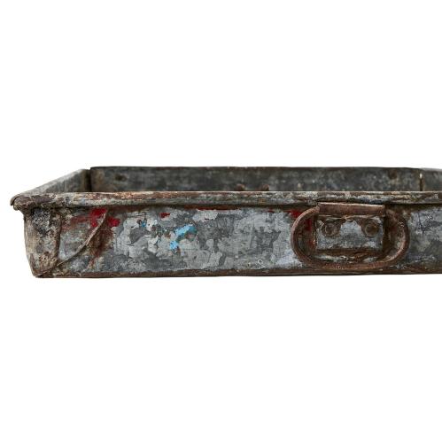 Fat/Bricka i metall - Vintage - Grå - 80 x 50 x 6 cm - www.frokenfraken.se