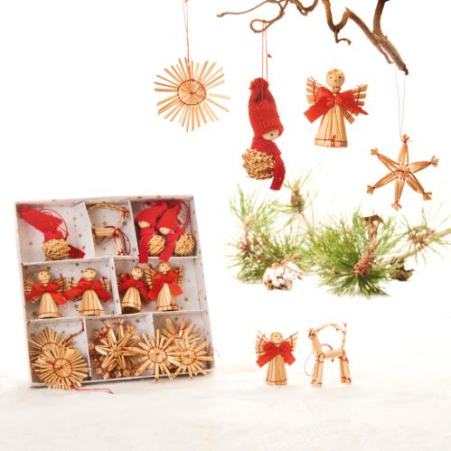 Julgranspynt - Halmfigurer - 27 st - 6 cm - www.frokenfraken.se