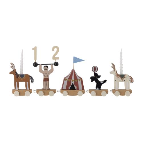 Ljusstake - Födelsedagståg - Brun - Cirkus - 51 cm - www.frokenfraken.se