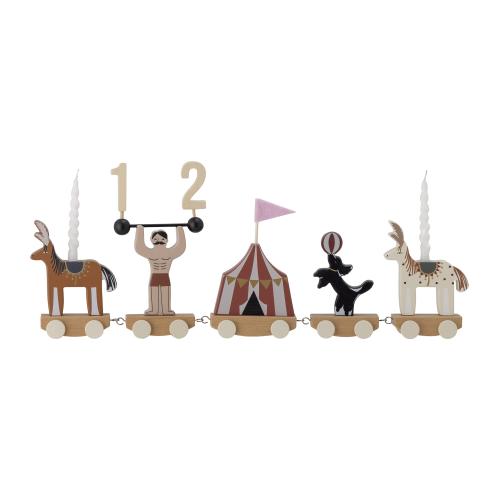Ljusstake - Födelsedagståg - Brun - Cirkus - 51 cm - www.frokenfraken.se