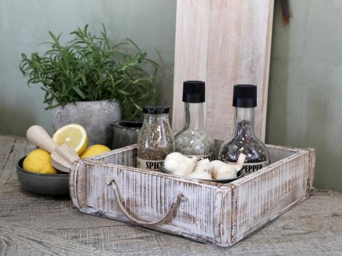 Murstensform - Bred - Antik Vit - 22,5 x 22,5 cm - www.frokenfraken.se