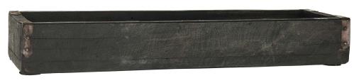 Trälåda - Med metallbeslag - Mörkbrun/Svart - 14 x 6 x 43 cm - www.frokenfraken.se