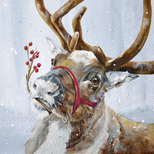 Servetter - Sam In The Snow Blue - 20 st/33 x 33 cm - www.frokenfraken.se