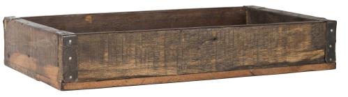 Trälåda - Med metallbeslag - Brun - 20,5 x 6 x 35,5 cm - www.frokenfraken.se