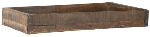 Trälåda - Med metallbeslag - Brun - 25 x 6 x 43 cm - www.frokenfraken.se