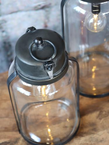 Fransk ladugårdslykta med glödlampa och timer - 23 x Ø11 cm - www.frokenfraken.se