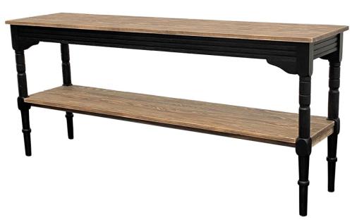 Skänk med hylla - Lisa - Trä - Brun/svart - 50 x 200 x 89 cm - www.frokenfraken.se