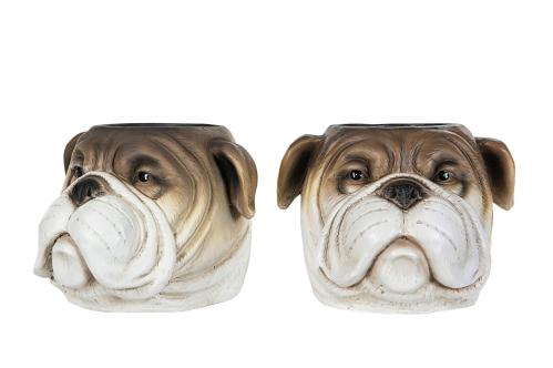 Kruka - Bulldog Brun - 19 x 18 x 16 cm - www.frokenfraken.se