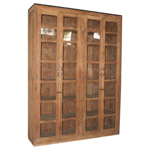 Vitrinskåp - Trä Ljusbrun - 184 x 48 x 249 cm - www.frokenfraken.se