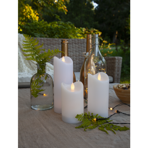 Batteriljus LED - 7 x 20 cm - Utomhus - Timer - www.frokenfraken.se