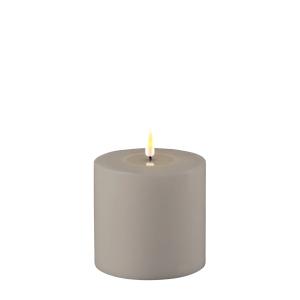 Batteriljus - Blockljus - Grå - Real Flame - Utomhus - 10 x 10 cm - www.frokenfraken.se