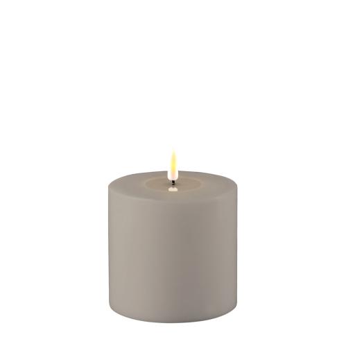 Batteriljus - Blockljus - Grå - Real Flame - Utomhus - 10 x 10 cm - www.frokenfraken.se