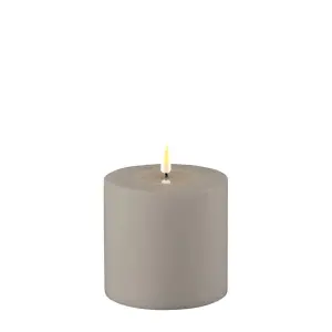 Batteriljus - Blockljus - Grå - Real Flame - Utomhus - 10 x 10 cm - www.frokenfraken.se