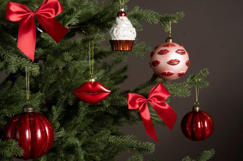 Hänge - Rosett - Satin - Röd - 1st - 10 x 12 cm - www.frokenfraken.se