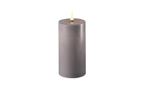 Batteriljus - Blockljus Vax - Grå - Real Flame - Inomhus - 7,5 x 15 cm - www.frokenfraken.se