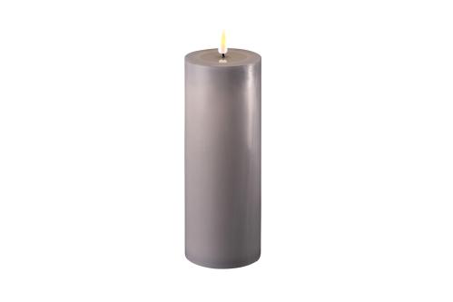 Batteriljus - Blockljus Vax - Grå - Real Flame - Inomhus - 7,5 x 20 cm - www.frokenfraken.se