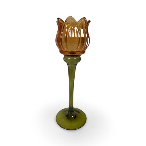 Ljusstake -Tulip Mörk Orange - 22 cm - www.frokenfraken.se