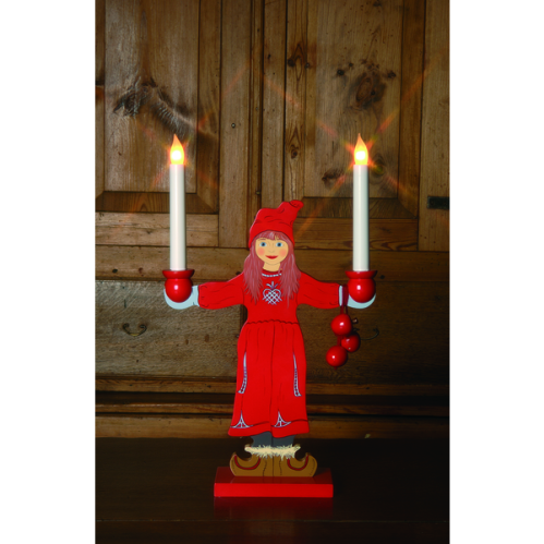 Adventsljusstake - Sundborn - Flicka - El - 48 cm - www.frokenfraken.se