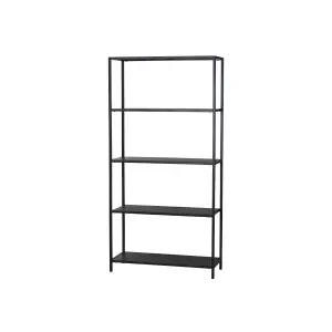 Hylla - Svart - 90 x 35 x 180 cm - www.frokenfraken.se