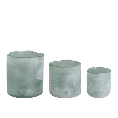 Ljuslykta Ebba Stor - Grön - Ø12 x H13 cm - www.frokenfraken.se