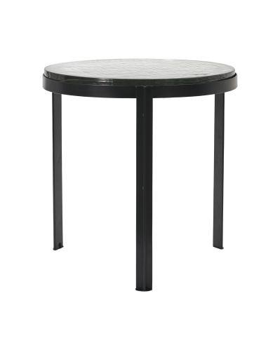 Soffbord - Svart med glasskiva - 50 x Ø50 cm - www.frokenfraken.se