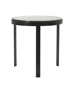 Soffbord - Svart med glasskiva - 50 x Ø50 cm - www.frokenfraken.se