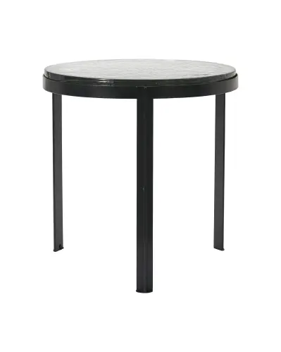 Soffbord - Svart med glasskiva - 50 x Ø50 cm - www.frokenfraken.se
