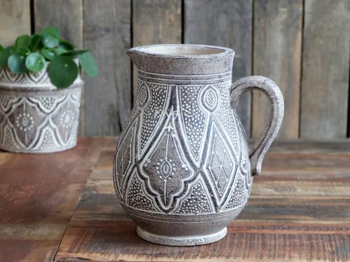 Kanna med mönster - Natur - Decor - 25,5 cm - www.frokenfraken.se